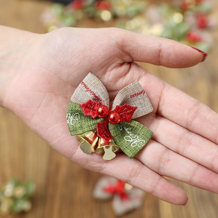 Décorations de sapin de noël,petit nœud décoratif,cloche en lin