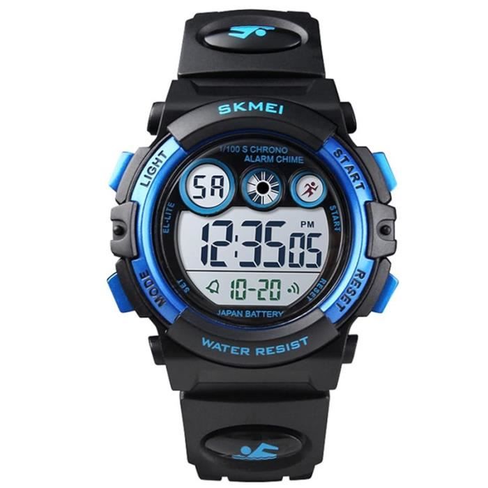 Montre Numérique Enfant étanche 5 ATM - Chronomètre, Lumière 7 Couleurs, 50 M - Pour Sport, école, Garçons Et Filles - 9