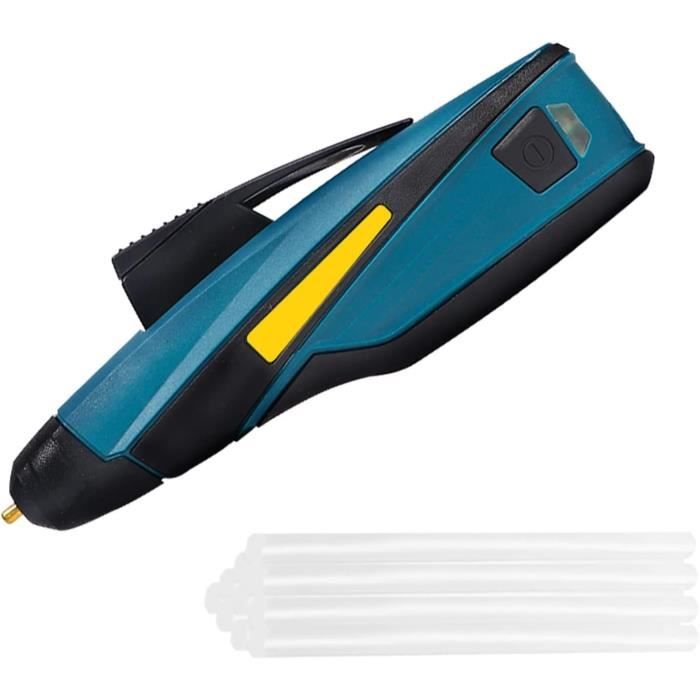 Kit Pistolet à Colle Chaude 150W Glue Tech + 10 Bâtons De Colle - Buse Bleue, Bouclier Thermique, Prise UK
