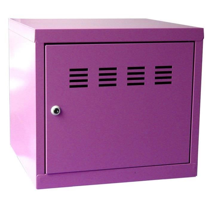 Casier De Bureau Individuel Juxtaposable Cube H 36 Cm Violet