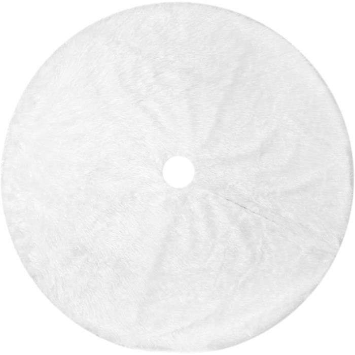 Jupe De Sapin De Noël De Luxe En Peluche Blanche – 122 Cm – Tapis Neigeux Pour Déco Intérieur/extérieur