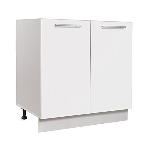 Nettoyer Meuble Cuisine Laqué Brillant Easy Cuisine Meuble Bas 80cm Sous Evier 2 Portes Blanc Laque
