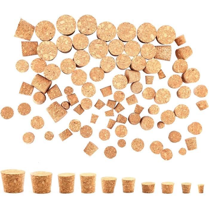 Bouchons Coniques Liège Conique Lot De 30 Bouchons En Liège Coniques En Bois, 6 Tailles Bouchons De Liège