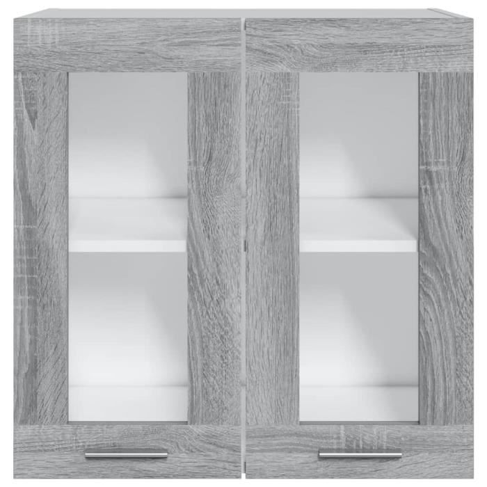 armoire vitrée suspendue sonoma gris 60x31x60cm bois ingénierie bib001 - bigben - gris