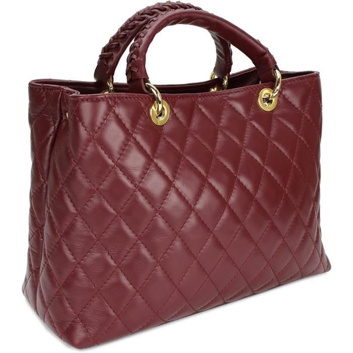 Belli Sac a main en cuir nappa italien pour femme avec bandouliere