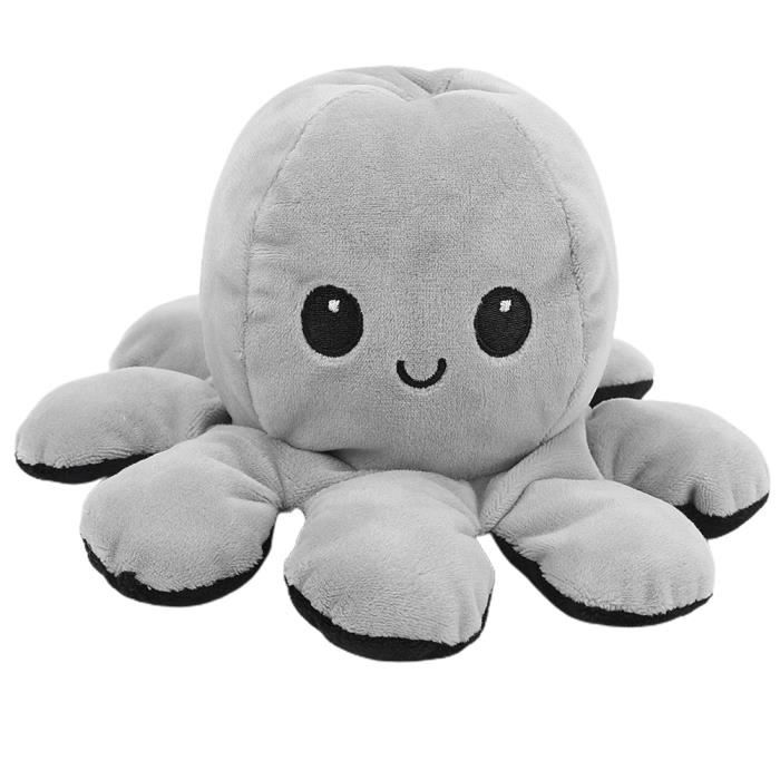 Poupée en peluche poulpe réversible en peluche double face Flip Animal  Lovely Gift Toys (gris + noir 20 x 10 cm) - Cdiscount Jeux - Jouets