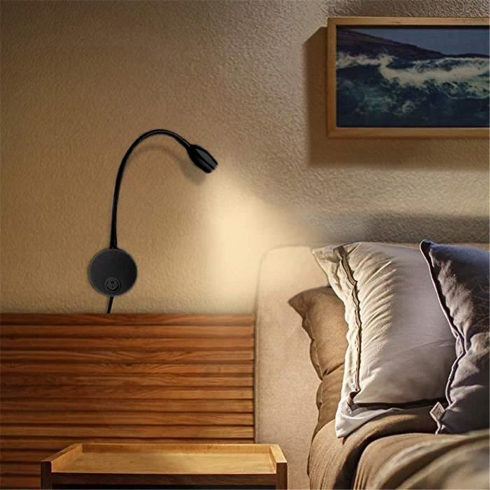 Eclairage De Meuble Lampe Lecture Chevet, Tête Lit Commutateur À