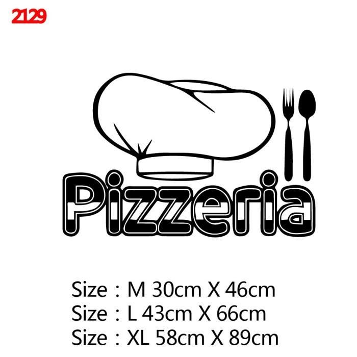 Autocollant Cuisine PVC "Ingrédients Pizza" - Déco Murale 100x50 Cm, Moderne