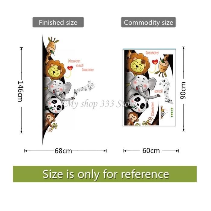 Stickers Adhésifs Repositionnables Autocollants Muraux Yoimckay 3D - Enfants - Personnages Dessins Animés - 41x50cm - Cool Décoration Chambre Kids