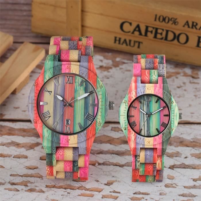Bracelet montre store en bois