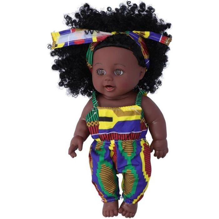 Drfeify Poupee Bebe Fille Noire 35cm Reborn Baby Dolls Bebe Africain Fille Peau Noire Cheveux Boucles Vinyle Poupee Enfant Cdiscount Jeux Jouets