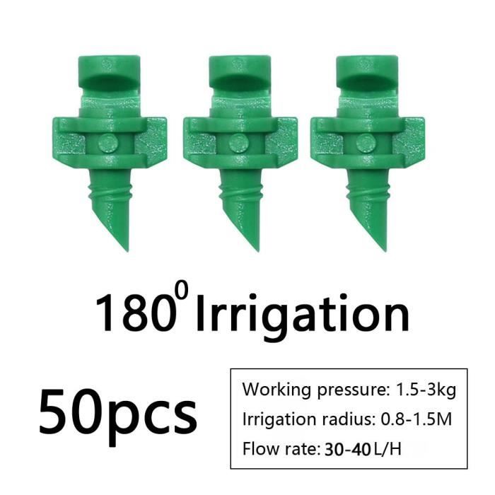 150 Pcs Micro Débit Pulvérisateurs Buses Atomiseur Réglables Jardin - 50 Bleu 90° + 50 Vert 180° + 50 Rouge 360°