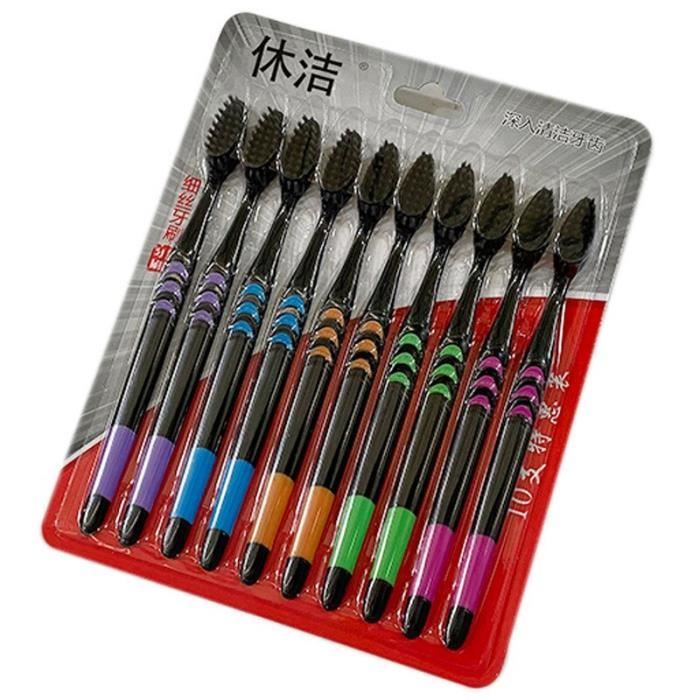 Brosse à Dents En Bambou - Poils Infusés Au Charbon Actif - Blanchiment - Marque Newday - Neuf
