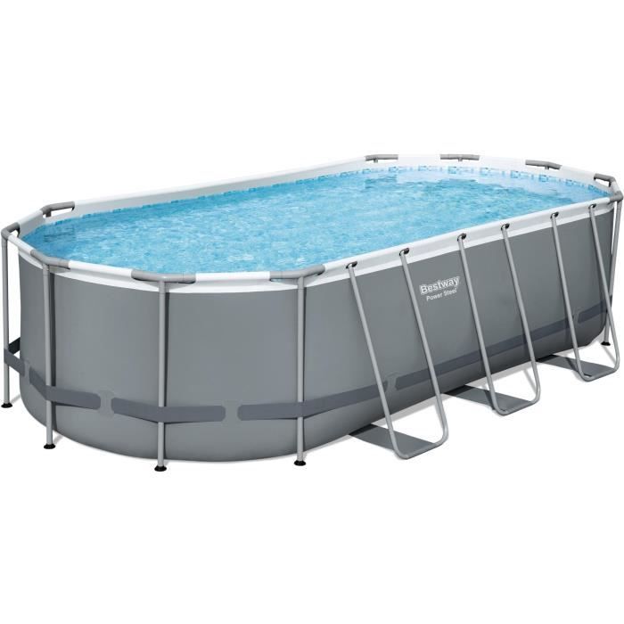 Kit Piscine hors sol tubulaire BESTWAY Power Steel™- 549 x 274 x 122 cm - Ovale (Avec filtre à carto
