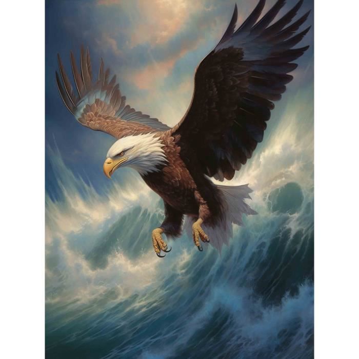 LOMSIOY LOMBOY 5D DIY Diamond Painting Animaux Aigle Kits Broderie Diamant Painting Animal Adulte Complet Peinture Strass Point De Croix Craft Pour Maison Décoration Murale 30x40 Cm