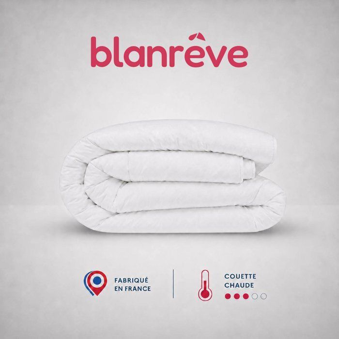 Couette Chaude 400 gr/m² - BLANREVE - Anti-Acariens -140 x 200 cm - Blanc