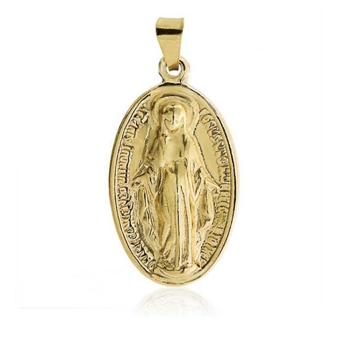 pendentif seul femme1 190 - bling jewelry vierge médaillon doré à