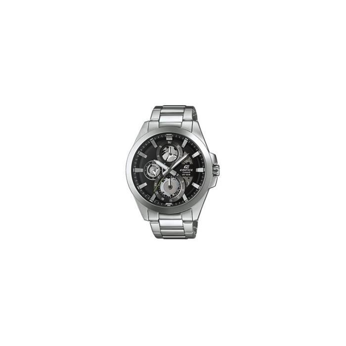 Casio - ESK-300D-1AVUEF - Edifice - Montre Homme - Quartz Analogique -  Cadran Noir - Bracelet Acier Argent - Cdiscount Bijouterie