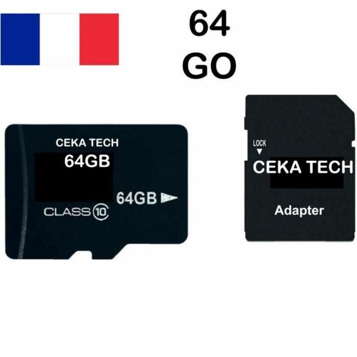 Micro-SD 64Go classe 10 avec adaptateur SD - Carte Mémoire compatible avec  Realme 8 Pro
