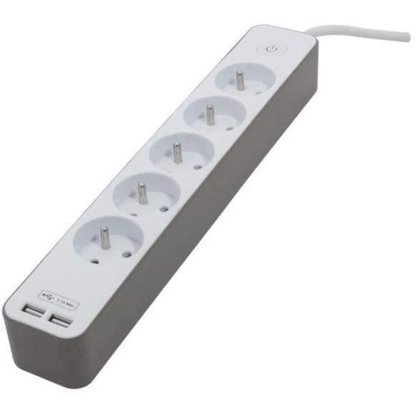 Generic Rallonge Multiprise 6 Prises + 2 Ports USB Parafoudre