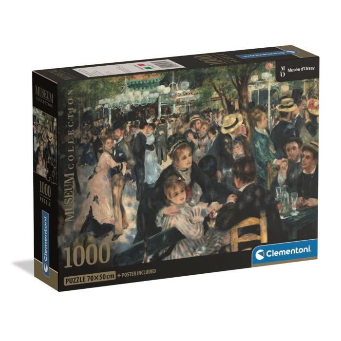 Puzzle Compact 1000 pièces : Renoir Bal du Moulin Clementoni Puzzles