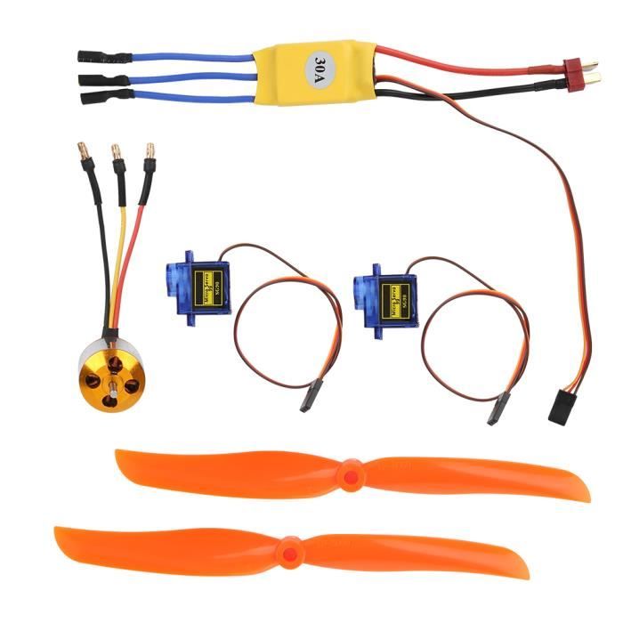 Moteur sans Balais Haute Vitesse 1400KV avec 30A ESC A2212 10T pour Avion RC, Kit Multicopter pour Quadrirotor 550 RC - Jeux - Jouets