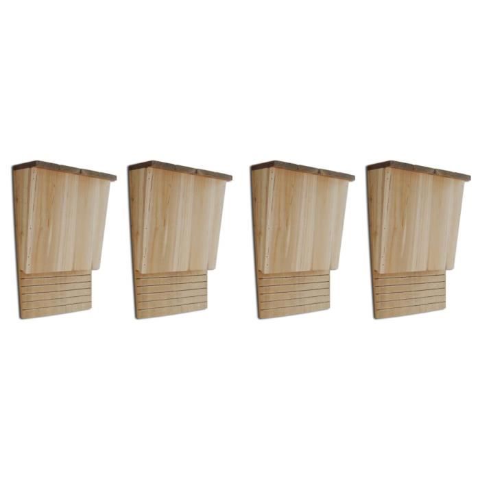Nichoir à Chauves-souris En Bois Naturel – Dimensions 24x8x9 Cm, à Suspendre, Pour Jardin, Ferme, Verger