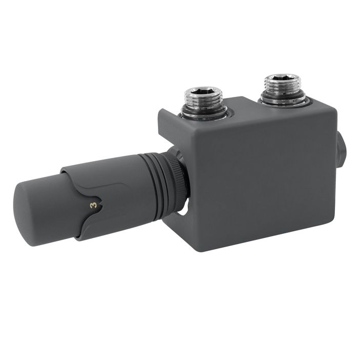 LK T-VALVE 551 HYDROMIX 1'' 35-65°C Avec Kit De Raccordement (réf. 39420) – Vanne Thermostatique Noire