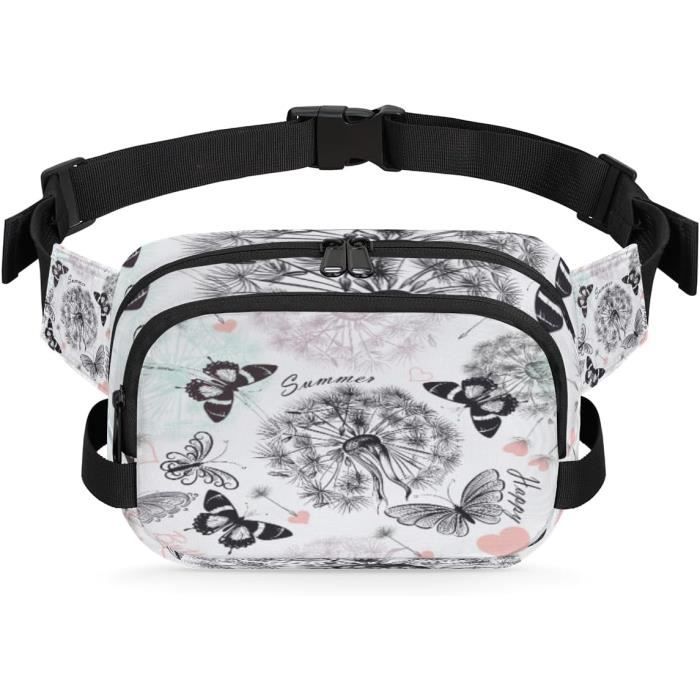 Sac Banane Motif Corgi - Pour Homme Et Femme - Taille Réglable - Avec Prise Casque - Polyester