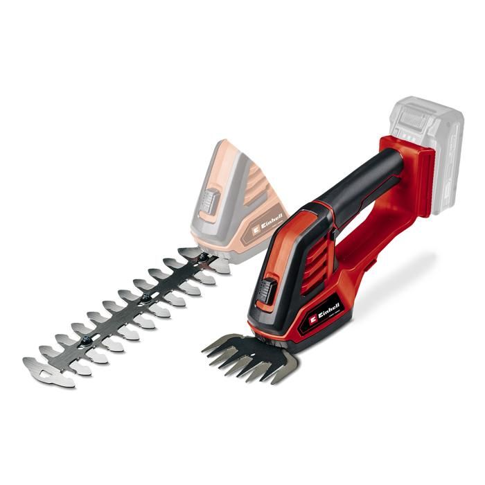 Einhell Cisaille à gazon sans fil GE CG 18100 Li Solo Power X Change 18V boîte de vitesses couverte changement de lame sans outil Livré sans Batterie ni Chargeur
