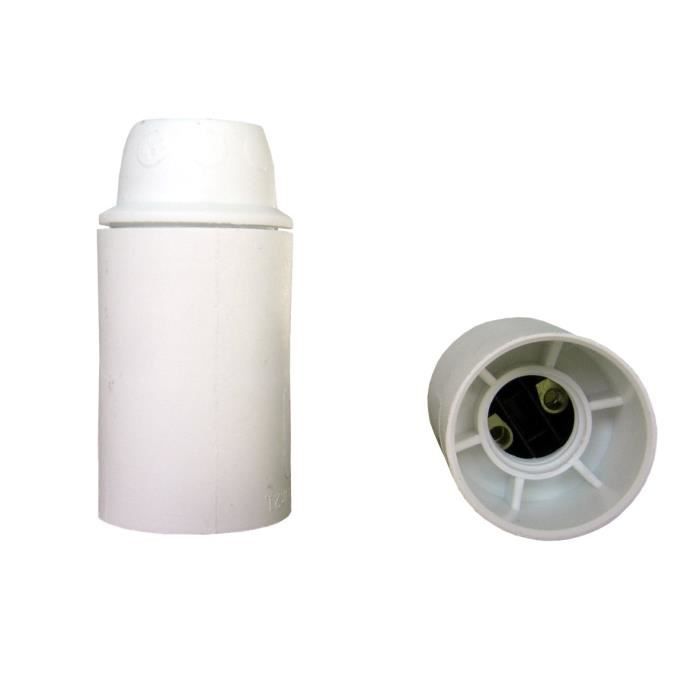 Douille E14 thermoplastique lisse blanc
