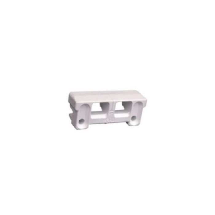 Gâche tringle double nylon blanc PVC - FERCO - E-18109-00-0-7