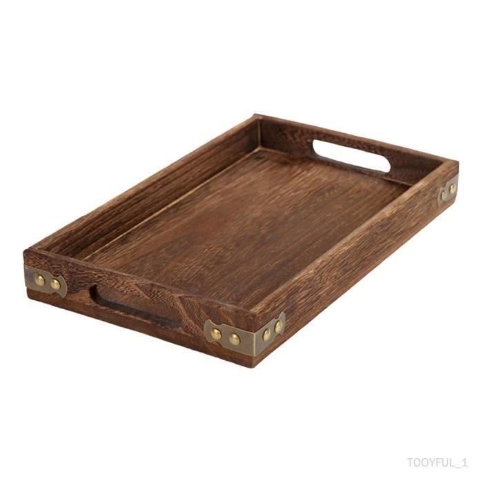 Plateau Rectangulaire En Bois - 45x15x2 Cm - Pour Rangement Réfrigérateur, Armoire, Ou Présentation D'objets