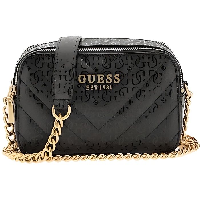 Sac bandouliere Guess Femme Jania Noir Simili Cuir Noir Cdiscount Bagagerie Maroquinerie