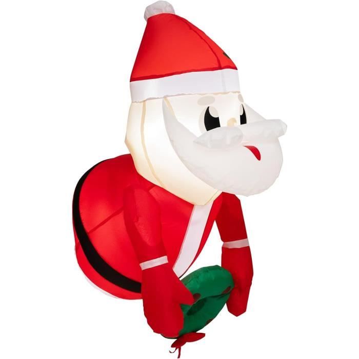 GYMAX Décorations De Noël, Père Noël Gonflable 100 Cm Suspendu Sur