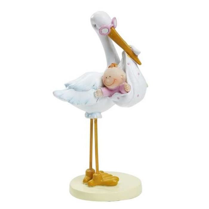 Cigogne Avec Bebe Fille Ht 11cm Cdiscount Maison