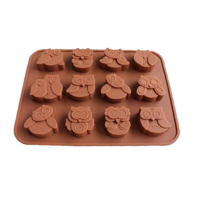 Moule A Gateau 12 Hiboux Silicone Decoration De Gateau Bonbons Biscuits Chocolats Savon Eponge Tin Cdiscount Maison
