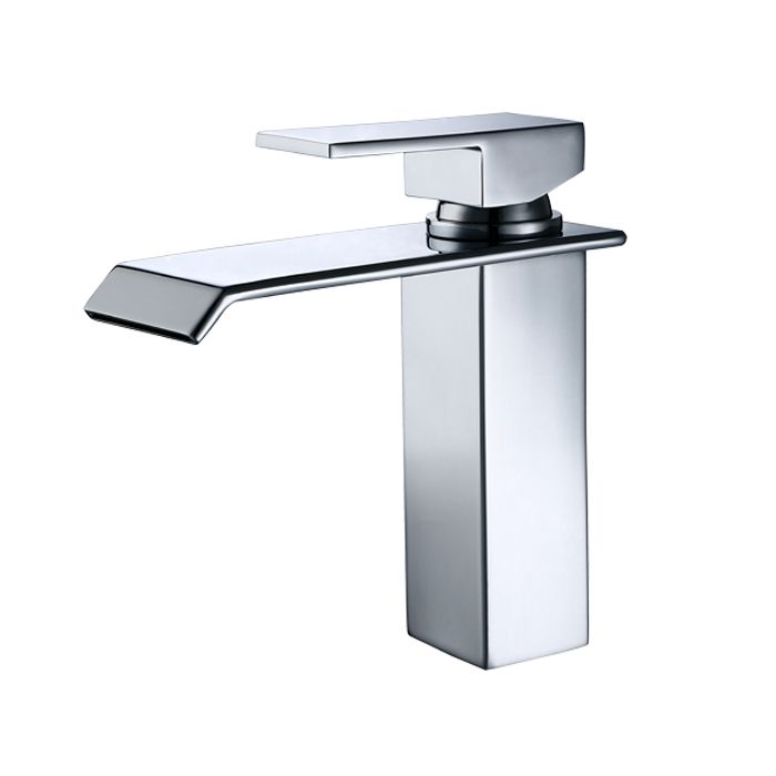 HOMELODY Robinet Salle de Bain Cascade Mitigeur Lavabo en Laiton Chromé Robinetterie Design Moderne Forme Carré pour Salle de bain