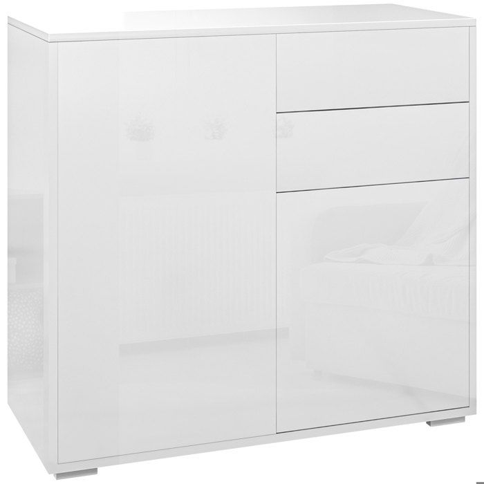 HOMCOM - Commode - Panneaux de particules - 79x36x74cm - Blanc