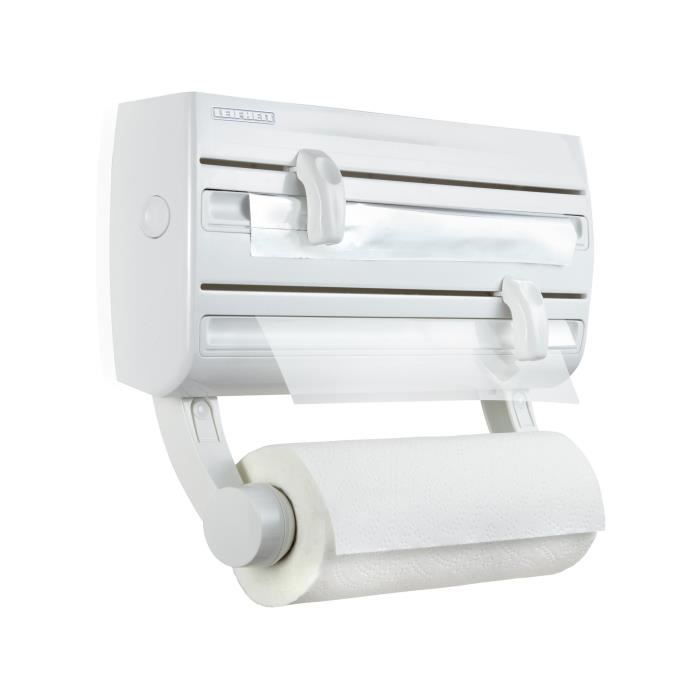 Dérouleur mural Parat F2 ComfortLine 25771 Leifheit, porte-rouleau cuisine pour 3 rouleaux, support