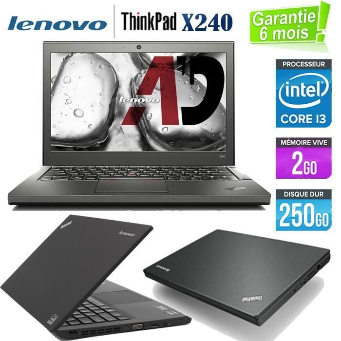 Ordinateur Portable - Lenovo - Thinkpad X240 - Core i3 1.9 GHz - 2 Go RAM - 250 Go HDD - Lenovo