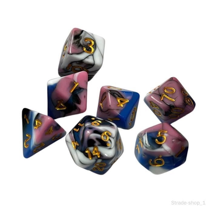 Set De 7 Dés Polyédriques En Acrylique Transparent – Dés Multi-Faces Pour Jeux De Rôle, Portables Et Durables