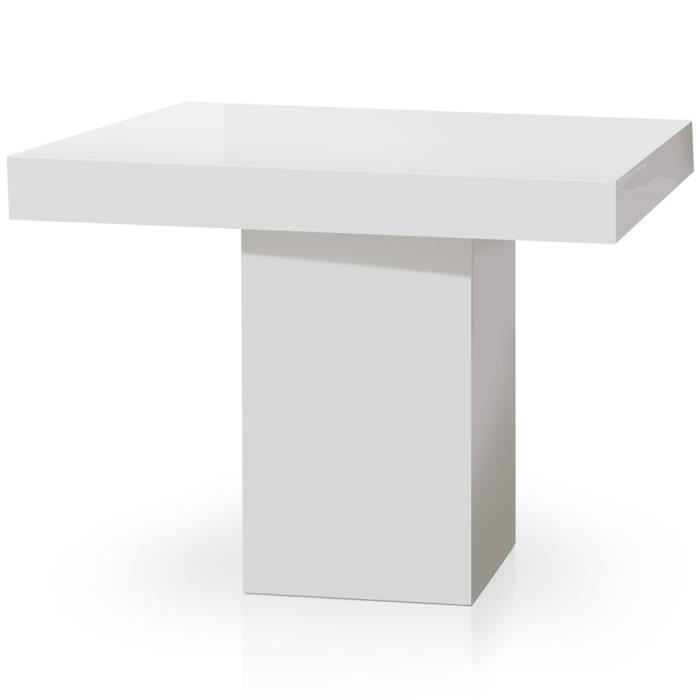 Table Carree Maeva Bois Laque Blanc Achat Vente Table A Manger