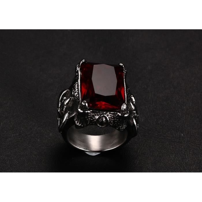 Bague Gothique Vampire Noir Achat Vente Bague Anneau Acier