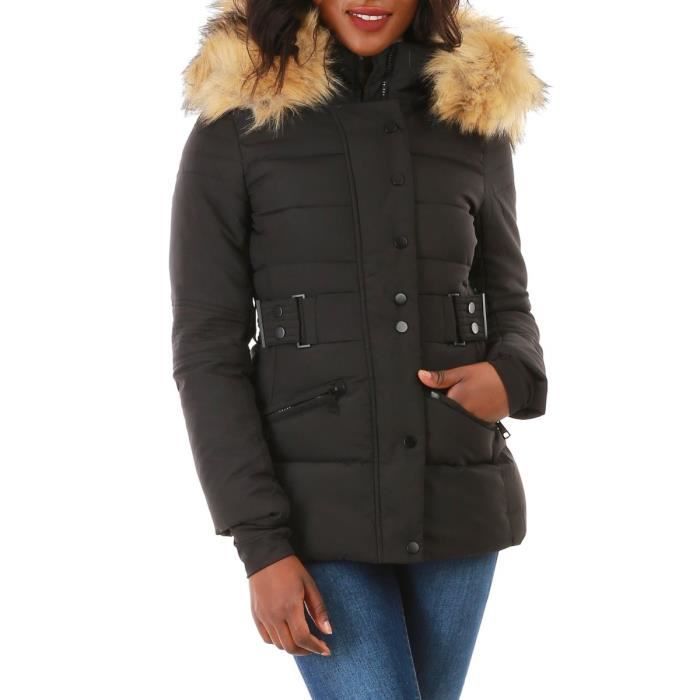 doudoune capuche fausse fourrure
