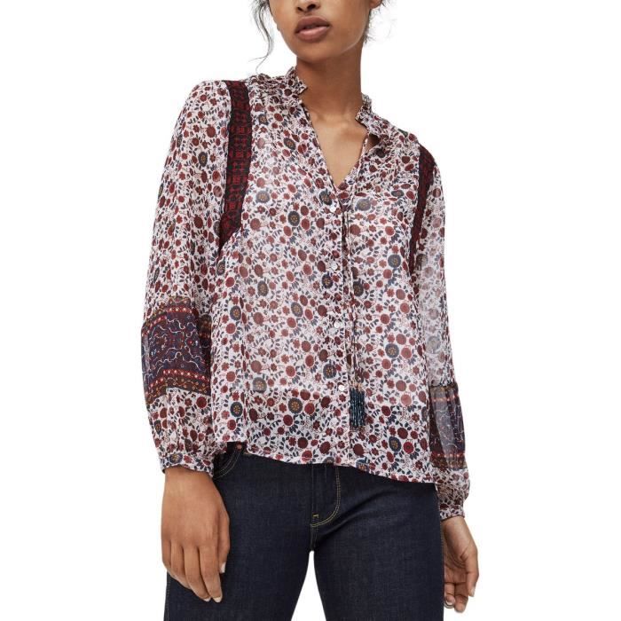 Chemise Femme PEPE JEANS Emma Manches Longues Coupe Ajustee Jaune Jaune Cdiscount Pret a Porter
