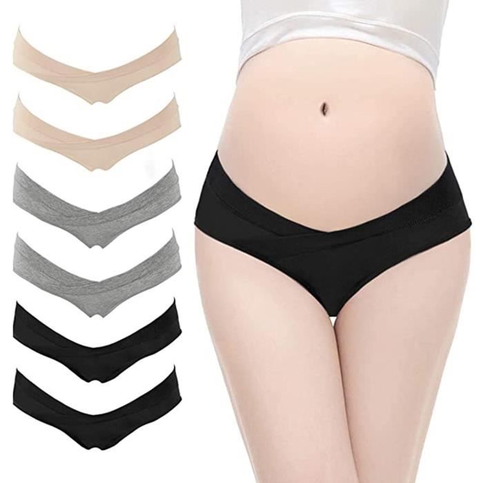 CULOTTE - SLIP Culotte de maternité 6PC taille basse en coton en forme de V  culotte post-partum de grossesse Multicolor - Cdiscount Prêt-à-Porter