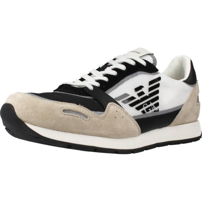 Emporio Armani Basket Emporio Armani - 110730 - Beige - Tige en mesh et daim - Semelle extérieure en caoutchouc