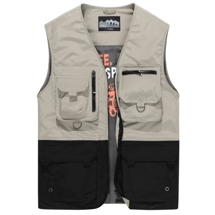 Gilet Homme Exterieur Multipoches L ger Respirant Veste Sans