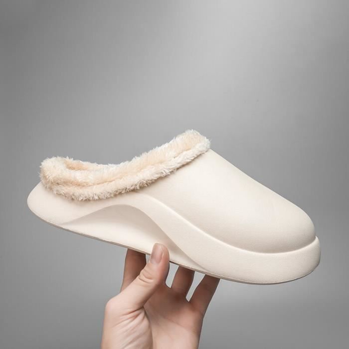 Harssidanzar Sabots Fourrés Femme Hiver - Chaussures Chaudes Antidérapantes Respirantes Pour Jardin Et Maison